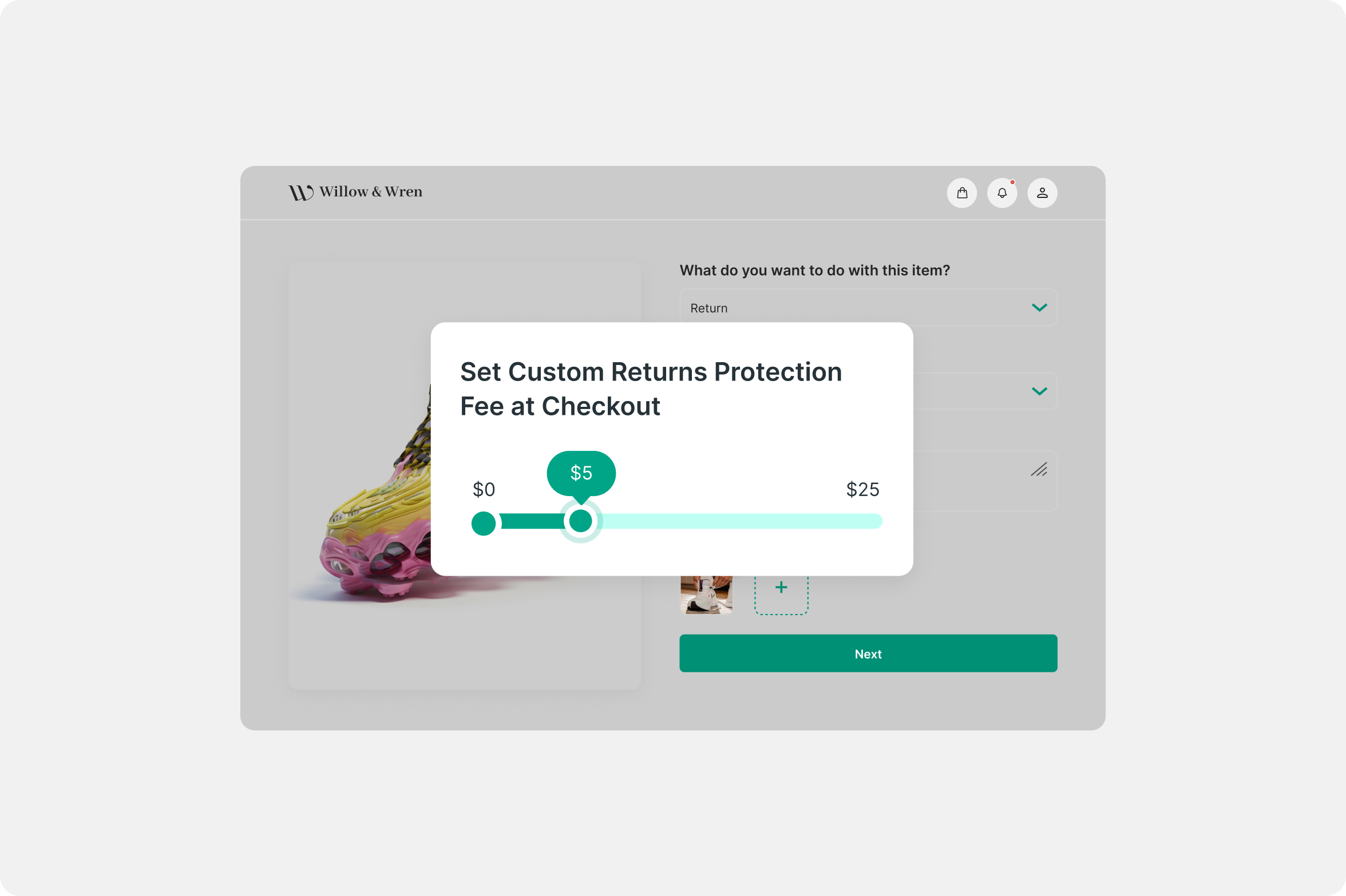 Add returns protection fee at checkout - Banner - Desktop
